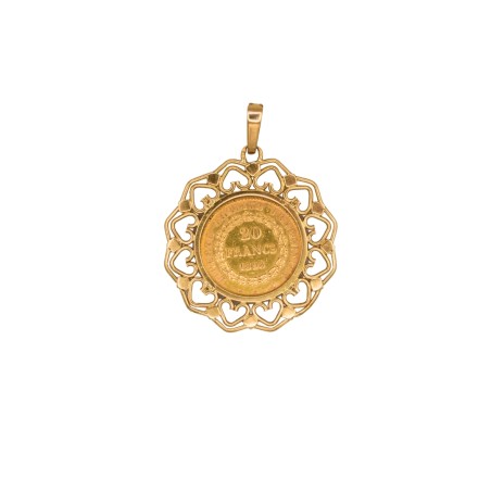 Pendentif Porte pièce 20 FRS Or 18k