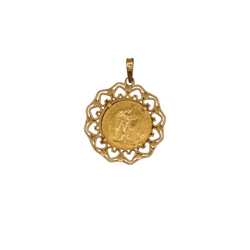 Pendentif Porte pièce 20 FRS Or 18k