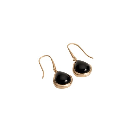 Boucles d'oreilles Ana & Cha Isaure en plaqué or jaune et agate noire - bijouterie haillot la seyne sur mer