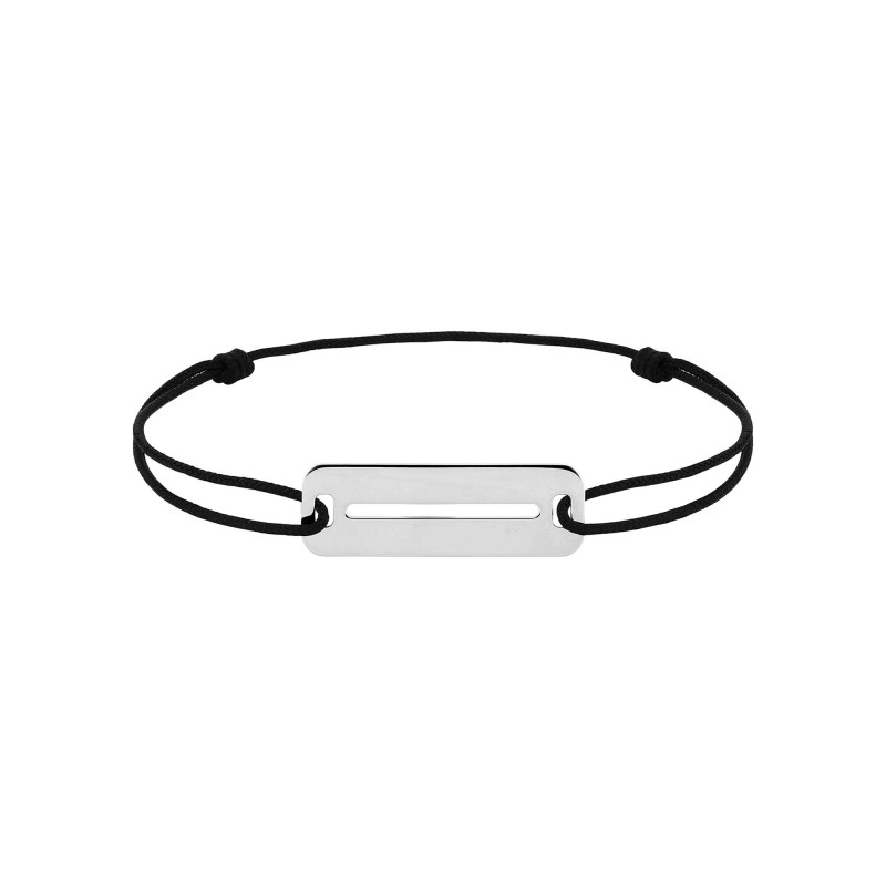 Bracelet cordon noir en argent rhodié - bijouterie haillot la seyne sur mer