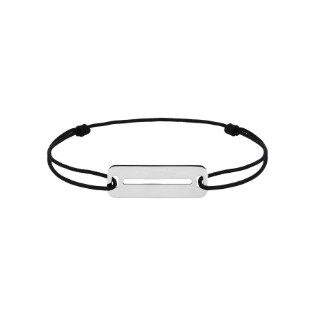 Bracelet cordon noir en argent rhodié - bijouterie haillot la seyne sur mer