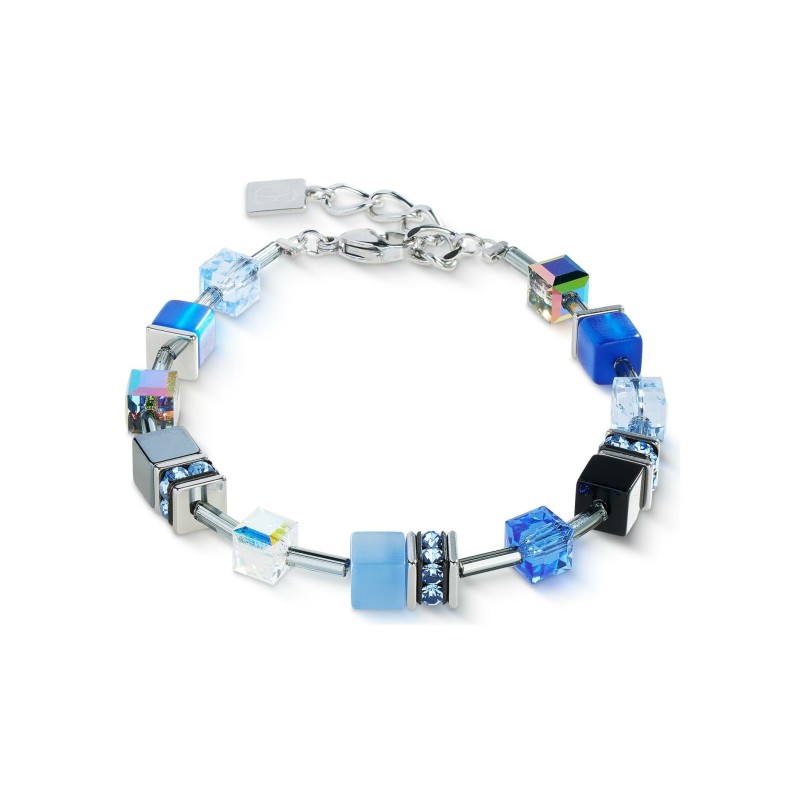 Bracelet Coeur de Lion GeoCUBE Iconic en acier, hématite et cristaux Swarovski et strass - bijouterie haillot la seyne sur mer