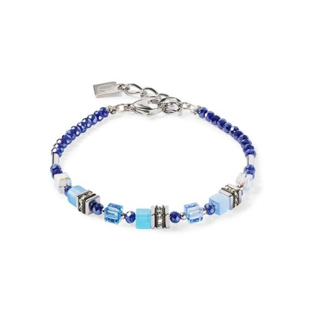 Bracelet Cœur de Lion en acier, cristaux Swarovski, polaris, rondelle de strass et verre taillé