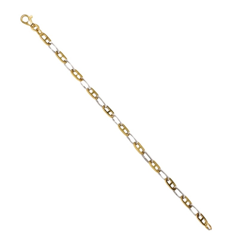 Bracelet fantaisie bicolore Or 18k - bijouterie haillot la seyne sur mer