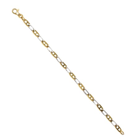 Bracelet fantaisie bicolore Or 18k - bijouterie haillot la seyne sur mer