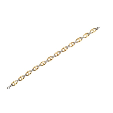 Bracelet grain de café Or 18k  bicolore  Diamants- bijouterie haillot la seyne sur mer