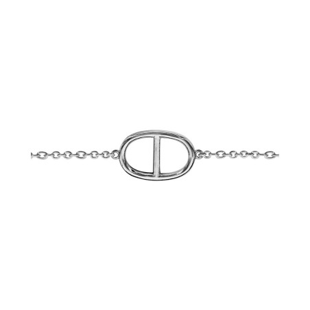 Bracelet  maille marine en argent rhodié - bijouterie haillot la seyne sur mer
