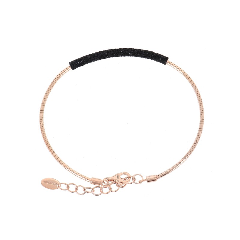 PESAVENTO DNA Bracelet rigide  Rose Polvere noir - bijouterie haillot la seyne sur mer