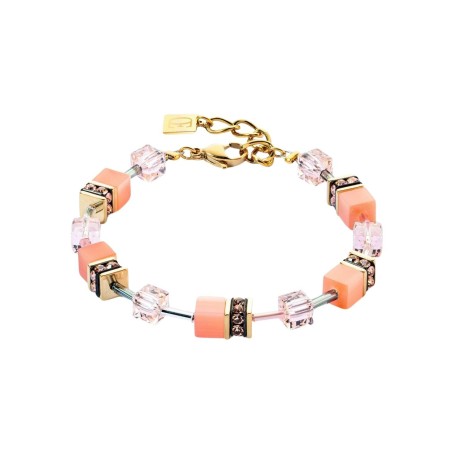 Bracelet Cœur de Lion GeoCube en métal doré, cristaux, strass - bijouterie haillot la seyne sur mer