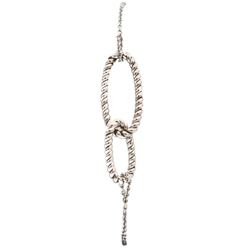 Bracelet motif maillons entrelacés or blanc 18k - bijouterie haillot la seyne sur mer