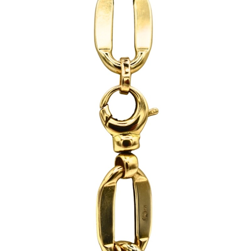 Bracelet bicolore maille rectangle or 18k - bijouterie haillot la seyne sur mer