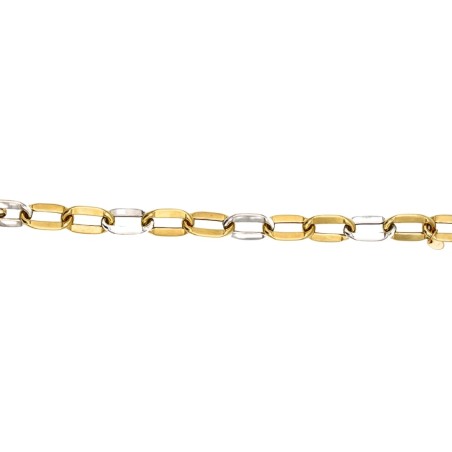 Bracelet bicolore maille rectangle or 18k - bijouterie haillot la seyne sur mer