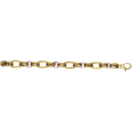 Bracelet fantaisie bicolore or 18k - bijouterie haillot la seyne sur mer