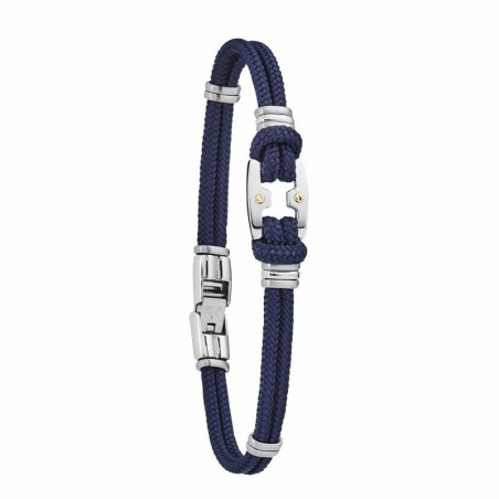 bracelet Jourdan Maho cordelette bleue acier or 750 - bijouterie haillot la seyne sur mer