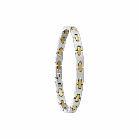 Bracelet Jourdan Dinema en acier, métal argenté et métal doré - bijouterie haillot la seyne sur mer