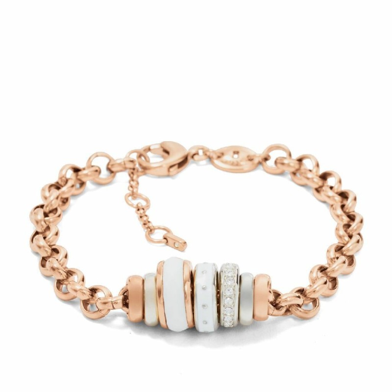 Bracelet Fossil en acier et cristal - bijouterie haillot la seyne sur mer