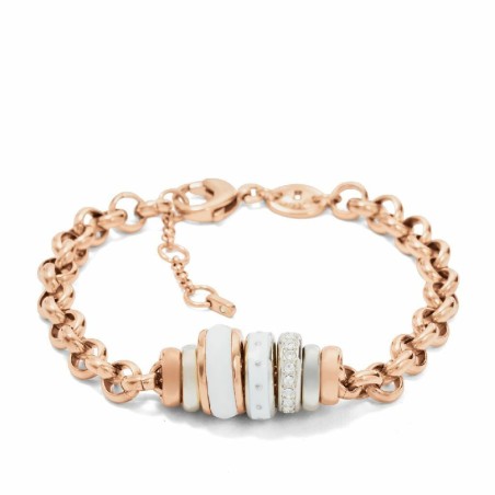 Bracelet Fossil en acier et cristal - bijouterie haillot la seyne sur mer