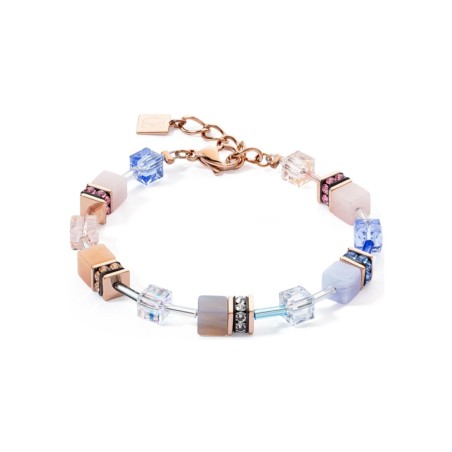 Bracelet Coeur de Lion en acier, agate, aventurine rose, calcédoine - bijouterie haillot la seyne sur mer