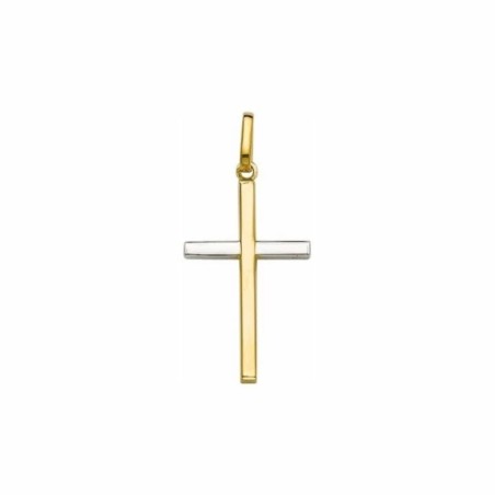Pendentif Croix bicolore or 18 k - Bijouterie Haillot La Seyne Sur Mer Six Fours 83