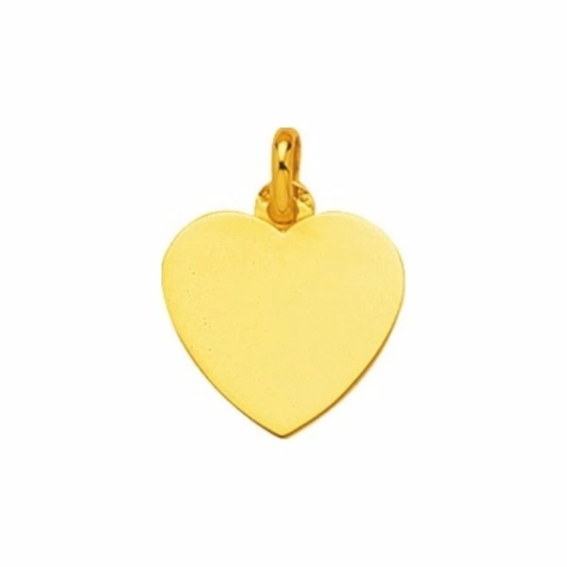 Pendentif Plaque Coeur en or jaune 18k - Bijouterie Haillot La Seyne Sur Mer Six Fours 83