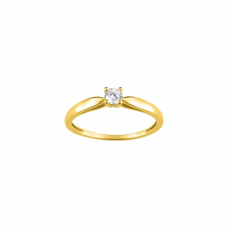 Solitaire en or jaune et diamant 0.15ct - bijouterie haillot la seyne sur mer