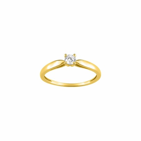 Solitaire en or jaune et diamant 0.15ct - bijouterie haillot la seyne sur mer