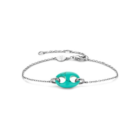 Bracelet Ti Sento en argent plaqué platine et turquoise - bijouterie haillot la seyne sur mer