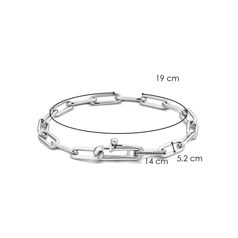 Bracelet Ti Sento en argent rhodié, maille rectangle - bijouterie haillot la seyne sur mer