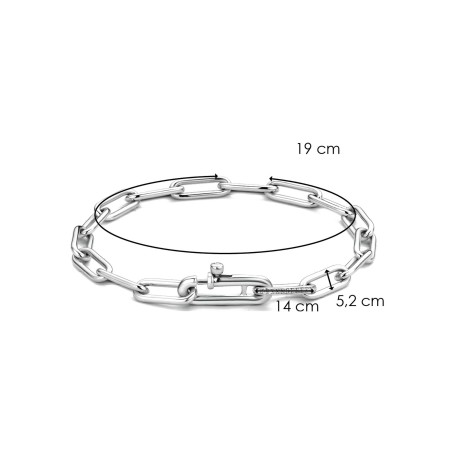 Bracelet Ti Sento en argent rhodié, maille rectangle - bijouterie haillot la seyne sur mer
