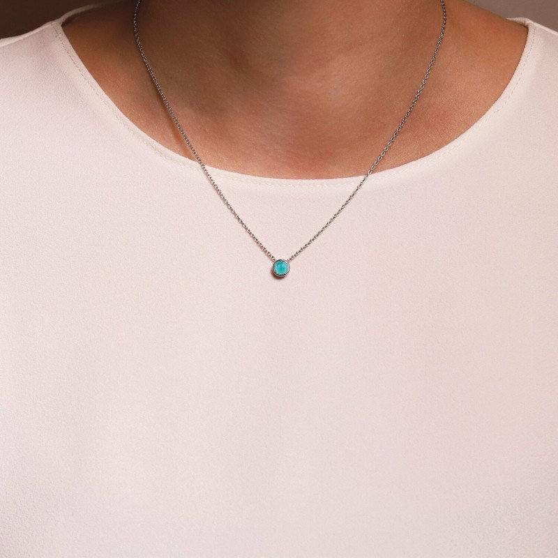 Collier Ti Sento en argent et pierre synthétique turquoise - Bijouterie Haillot La Seyne Sur Mer Six Fours 83