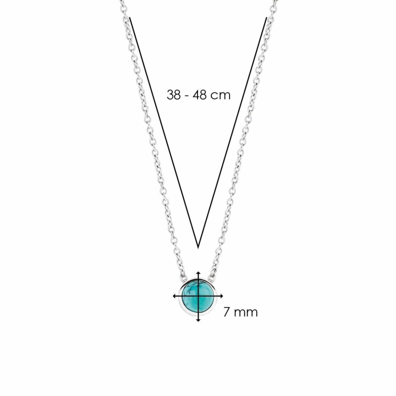 Collier Ti Sento en argent et pierre synthétique turquoise - Bijouterie Haillot La Seyne Sur Mer Six Fours 83