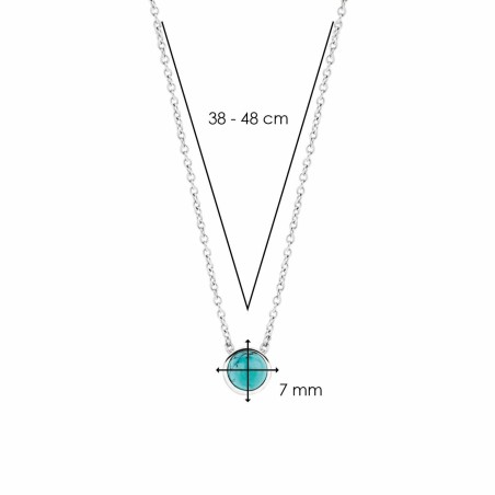 Collier Ti Sento en argent et pierre synthétique turquoise - Bijouterie Haillot La Seyne Sur Mer Six Fours 83