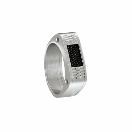 Bague Jourdan Bijoux Ymir en acier PVD noir - bijouterie haillot la seyne sur mer