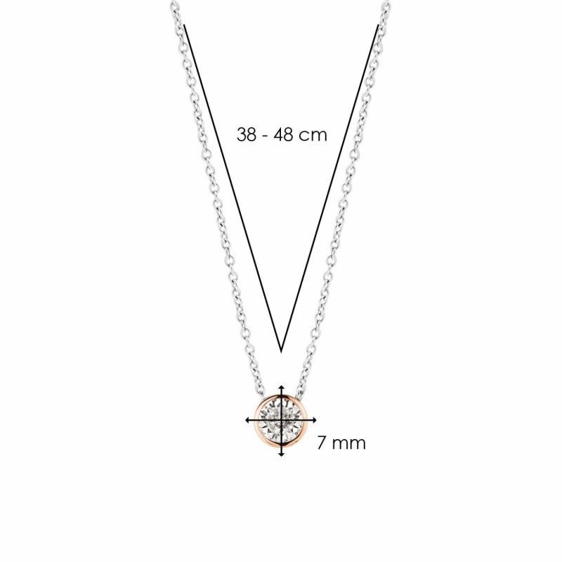 Collier Ti Sento en argent doré rose et oxydes de zirconium, serti clos - Bijouterie Haillot La Seyne Sur Mer Six Fours 83