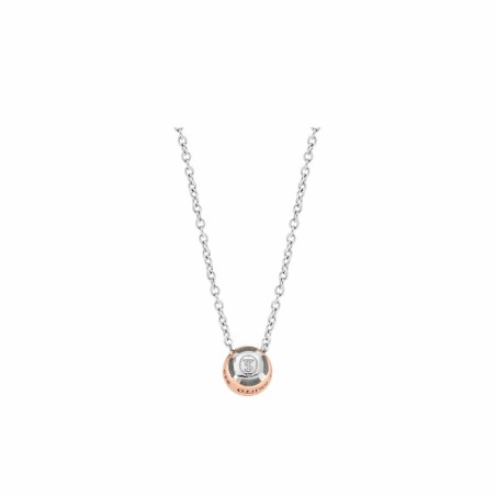 Collier Ti Sento en argent doré rose et oxydes de zirconium, serti clos - Bijouterie Haillot La Seyne Sur Mer Six Fours 83