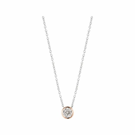 Collier Ti Sento en argent doré rose et oxydes de zirconium, serti clos - Bijouterie Haillot La Seyne Sur Mer Six Fours 83