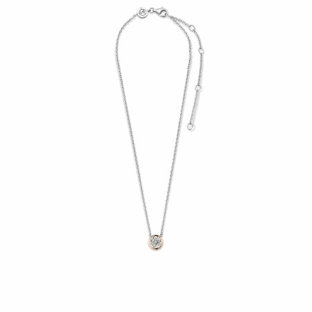 Collier Ti Sento en argent doré rose et oxydes de zirconium, serti clos - Bijouterie Haillot La Seyne Sur Mer Six Fours 83