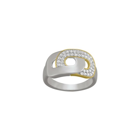 Bague Charles Garnier en argent, argent doré et oxyde de zirconium - bijouterie haillot la seyne sur mer
