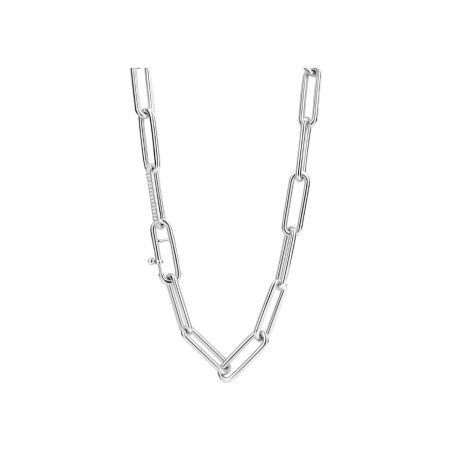Collier Ti Sento en argent plaqué platine et oxyde de zirconium - Bijouterie Haillot La Seyne Sur Mer Six Fours 83