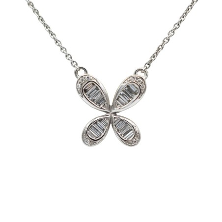 Collier Papillon Or Blanc 18k Diamants - Bijouterie Haillot La Seyne Sur Mer Six Fours 83