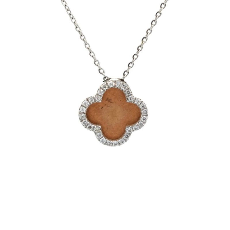 Collier Trèfles Diamants Or 18k - Bijouterie Haillot La Seyne Sur Mer Six Fours 83