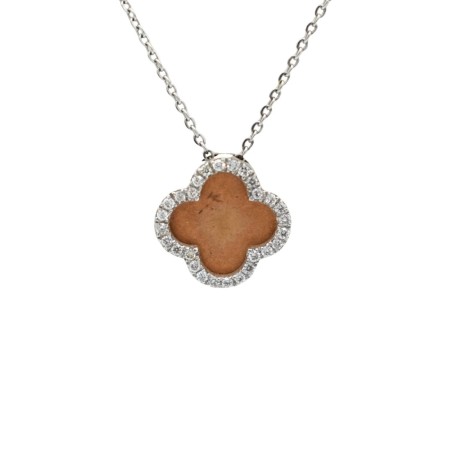 Collier Trèfles Diamants Or 18k - Bijouterie Haillot La Seyne Sur Mer Six Fours 83