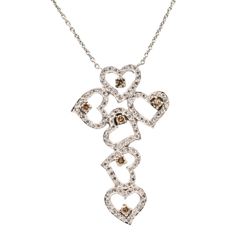Collier Croix en Cœur Diamant Or 18k - Bijouterie Haillot La Seyne Sur Mer Six Fours 83