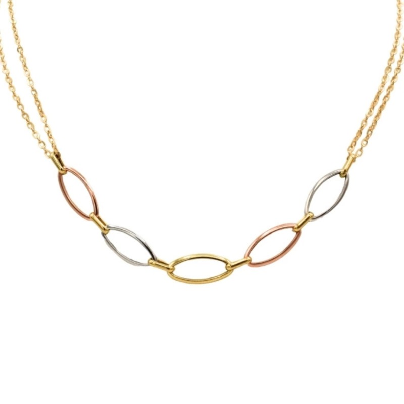 Colliers Tricolore Or 18k - Bijouterie Haillot La Seyne Sur Mer Six Fours 83