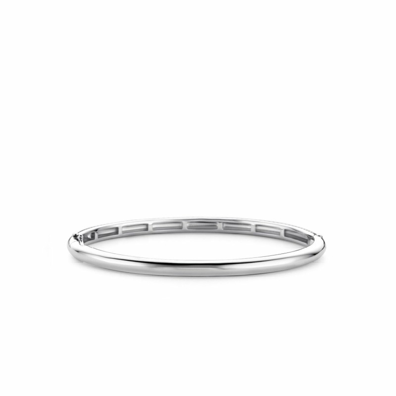 Bracelet jonc Ti Sento en argent rhodié noir, motif natté - bijouterie haillot la seyne sur mer