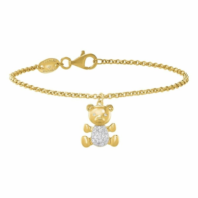 Bracelet Charles Garnier en argent doré et oxydes de zirconium - bijouterie haillot la seyne sur mer