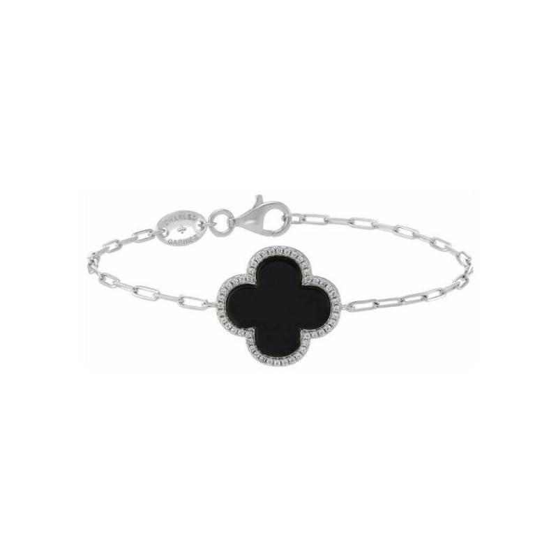 Bracelet Charles Garnier en argent, oxydes de zirconium et onyx noir - bijouterie haillot la seyne sur mer
