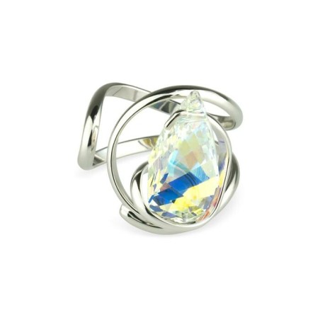 Bague Andréa Marazzini Helyx en métal rhodié et cristal précieux - bijouterie haillot la seyne sur mer