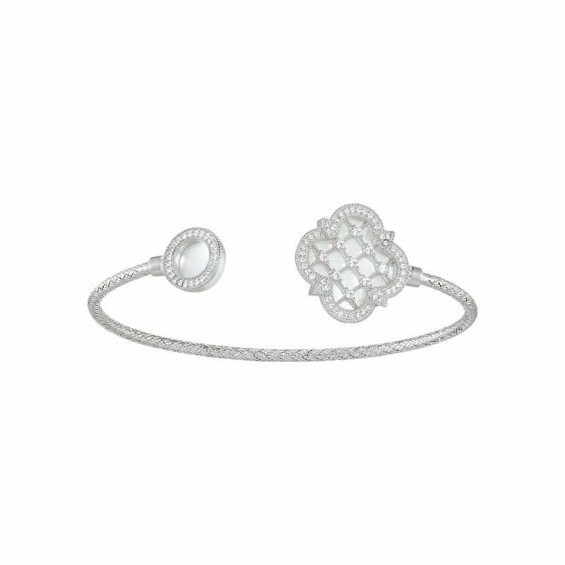 Bracelet Charles Garnier en argent, oxydes de zirconium et nacre - bijouterie haillot la seyne sur mer