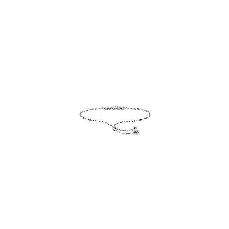 Bracelet en argent et oxydes de zirconium, longueur de 25cm - bijouterie haillot la seyne sur mer